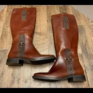 🪀COLE HAAN Sienna Brown Leather SONOMA Equestrian BOOTS  Exterior Detailing  7M